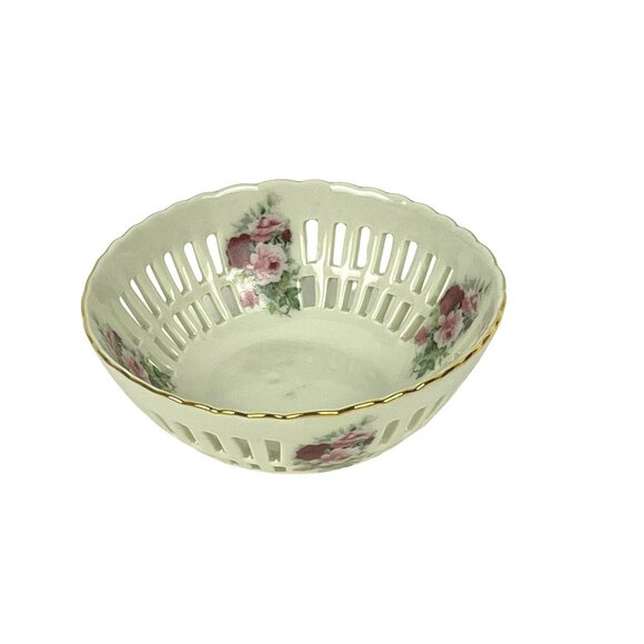 Formadities by Baum Brothers Fine China Small Lattice Bowl Floral - Picture 3 of 6